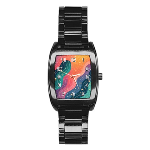 Art Abstract Pattern Stainless Steel Barrel Watch from ArtsNow.com Front