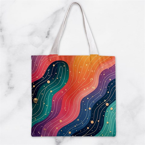 Art Abstract Pattern Zipper Grocery Tote Bag from ArtsNow.com Back