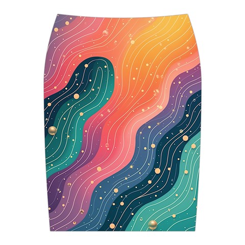 Art Abstract Pattern Midi Wrap Pencil Skirt from ArtsNow.com Back