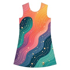 Art Abstract Pattern Kids  Short Sleeve Velvet Dress from ArtsNow.com Front