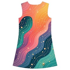 Art Abstract Pattern Kids  Short Sleeve Velvet Dress from ArtsNow.com Back