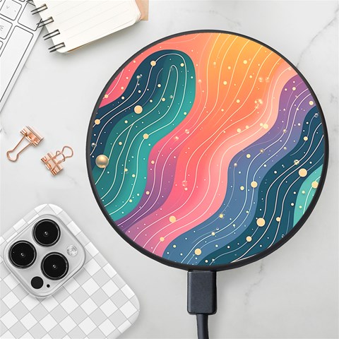 Art Abstract Pattern Wireless Fast Charger(Black) from ArtsNow.com Front