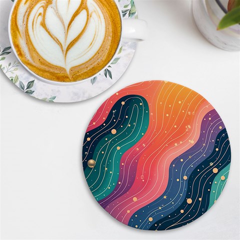 Art Abstract Pattern UV Print Round Tile Coaster from ArtsNow.com Front