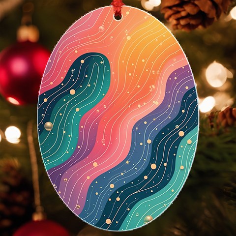 Art Abstract Pattern UV Print Acrylic Ornament Oval from ArtsNow.com Front