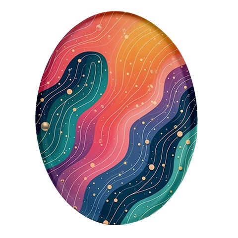 Art Abstract Pattern Oval Glass Fridge Magnet (4 pack) from ArtsNow.com Front