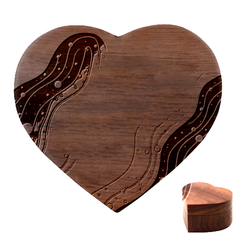 Art Abstract Pattern Heart Wood Jewelry Box from ArtsNow.com Front