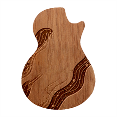 Art Abstract Pattern Guitar Shape Wood Guitar Pick Holder Case And Picks Set from ArtsNow.com Front