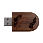 Art Abstract Pattern Wood Oval USB Flash Drive