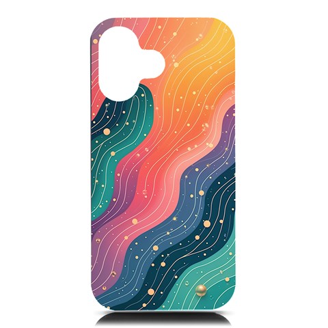 Art Abstract Pattern iPhone 16 Black UV Print PC Hardshell Case from ArtsNow.com Front