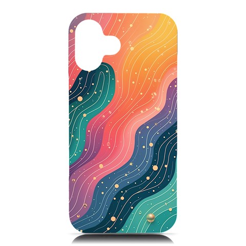 Art Abstract Pattern iPhone 16 Plus Black UV Print PC Hardshell Case from ArtsNow.com Front