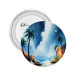 Delicate Watercolor Painting Surreal Oasis Scene With Intense Dramatic Lighting 2.25  Buttons