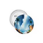 Delicate Watercolor Painting Surreal Oasis Scene With Intense Dramatic Lighting 1.75  Buttons