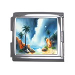 Delicate Watercolor Painting Surreal Oasis Scene With Intense Dramatic Lighting Mega Link Italian Charm (18mm)