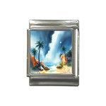 Delicate Watercolor Painting Surreal Oasis Scene With Intense Dramatic Lighting Italian Charm (13mm)