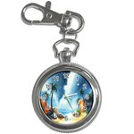 Delicate Watercolor Painting Surreal Oasis Scene With Intense Dramatic Lighting Key Chain Watches