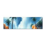 Delicate Watercolor Painting Surreal Oasis Scene With Intense Dramatic Lighting Sticker (Bumper)