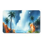 Delicate Watercolor Painting Surreal Oasis Scene With Intense Dramatic Lighting Magnet (Rectangular)