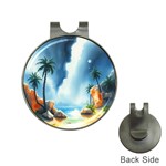 Delicate Watercolor Painting Surreal Oasis Scene With Intense Dramatic Lighting Hat Clips with Golf Markers