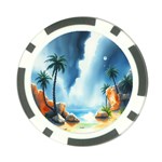 Delicate Watercolor Painting Surreal Oasis Scene With Intense Dramatic Lighting Poker Chip Card Guard