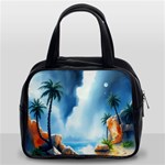 Delicate Watercolor Painting Surreal Oasis Scene With Intense Dramatic Lighting Classic Handbag (Two Sides)