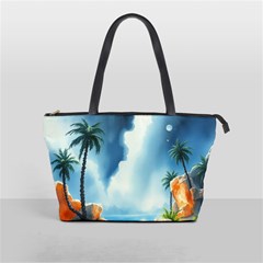 Delicate Watercolor Painting Surreal Oasis Scene With Intense Dramatic Lighting Classic Shoulder Handbag from ArtsNow.com Front