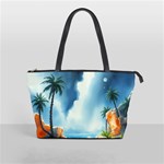 Delicate Watercolor Painting Surreal Oasis Scene With Intense Dramatic Lighting Classic Shoulder Handbag