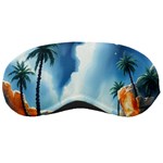 Delicate Watercolor Painting Surreal Oasis Scene With Intense Dramatic Lighting Sleep Mask