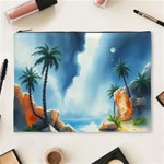 Delicate Watercolor Painting Surreal Oasis Scene With Intense Dramatic Lighting Cosmetic Bag (XL)