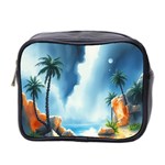 Delicate Watercolor Painting Surreal Oasis Scene With Intense Dramatic Lighting Mini Toiletries Bag (Two Sides)