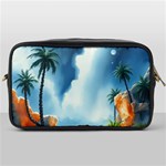 Delicate Watercolor Painting Surreal Oasis Scene With Intense Dramatic Lighting Toiletries Bag (One Side)