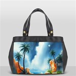 Delicate Watercolor Painting Surreal Oasis Scene With Intense Dramatic Lighting Oversize Office Handbag