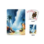 Delicate Watercolor Painting Surreal Oasis Scene With Intense Dramatic Lighting Playing Cards Single Design (Mini)