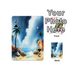 Delicate Watercolor Painting Surreal Oasis Scene With Intense Dramatic Lighting Playing Cards 54 Designs (Mini)