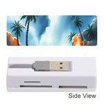 Delicate Watercolor Painting Surreal Oasis Scene With Intense Dramatic Lighting Memory Card Reader (Stick)