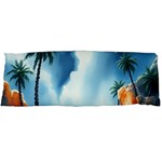 Delicate Watercolor Painting Surreal Oasis Scene With Intense Dramatic Lighting One Side Body Pillow Cases