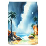 Delicate Watercolor Painting Surreal Oasis Scene With Intense Dramatic Lighting Removable Flap Cover (L)