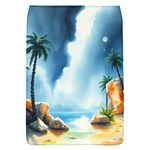 Delicate Watercolor Painting Surreal Oasis Scene With Intense Dramatic Lighting Removable Flap Cover (S)