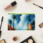 Delicate Watercolor Painting Surreal Oasis Scene With Intense Dramatic Lighting Cosmetic Bag (XS)