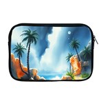 Delicate Watercolor Painting Surreal Oasis Scene With Intense Dramatic Lighting Apple MacBook Pro 17  Zipper Case