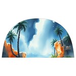 Delicate Watercolor Painting Surreal Oasis Scene With Intense Dramatic Lighting Anti Scalding Pot Cap