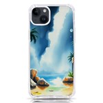 Delicate Watercolor Painting Surreal Oasis Scene With Intense Dramatic Lighting iPhone 14 Plus TPU UV Print Case