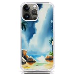 Delicate Watercolor Painting Surreal Oasis Scene With Intense Dramatic Lighting iPhone 13 Pro Max TPU UV Print Case