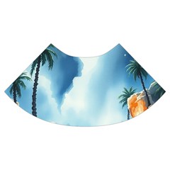 Delicate Watercolor Painting Surreal Oasis Scene With Intense Dramatic Lighting Trumpet Sleeve Cropped Top from ArtsNow.com Cuff Right