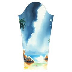 Delicate Watercolor Painting Surreal Oasis Scene With Intense Dramatic Lighting Women s Cut Out Long Sleeve T Sleeve Right