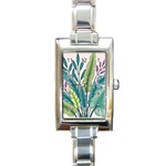 Illustrations Plants Nature Leaves Rectangle Italian Charm Watch