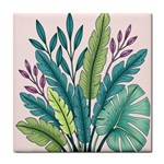 Illustrations Plants Nature Leaves Tile Coaster