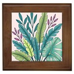 Illustrations Plants Nature Leaves Framed Tile