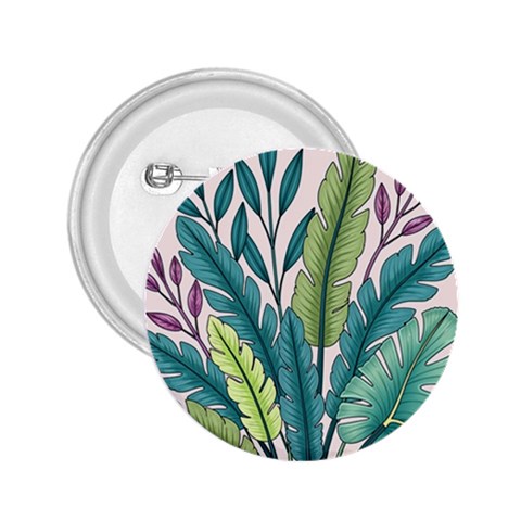 Illustrations Plants Nature Leaves 2.25  Buttons from ArtsNow.com Front