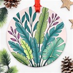 Illustrations Plants Nature Leaves Ornament (Round)