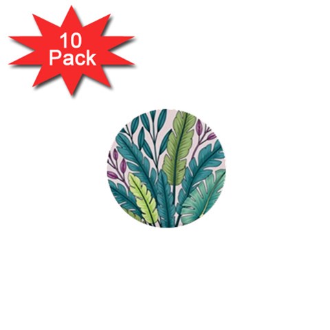 Illustrations Plants Nature Leaves 1  Mini Buttons (10 pack)  from ArtsNow.com Front